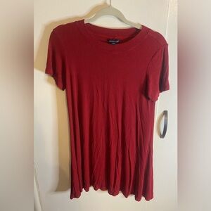 American Eagle Red Ribbed T-Shirt Dress Size Large